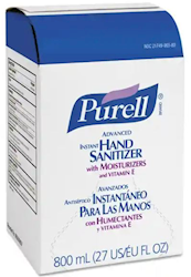 HAND SANITIZER, PURELL, INSTANT, DYE FREE, 800 ML, 12/CT LARGE