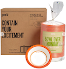 BOWLS, PAPER, HEAVY-WEIGHT, PERK, WHITE/ORANGE, 12 OZ., 500/CT THUMBNAIL