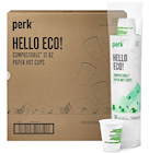 CUPS, PAPER, HOT, WHITE/GREEN, PERK, 12 OZ, 500/CT THUMBNAIL