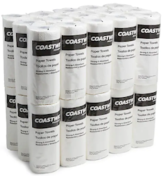 PAPER TOWELS, PERFORATED, KITCHEN ROLLS, 2-PLY, WHITE, 85 SHEETS/ROLL, 30 ROLLS/CT LARGE