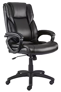 EXECUTIVE CHAIR, ERGONOMIC, FAUX LEATHER, SWIVEL, BLACK MAIN