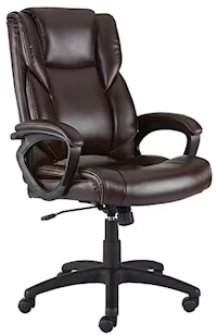 EXECUTIVE CHAIR, ERGONOMIC, FAUX LEATHER, SWIVEL, BROWN MAIN