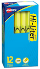 HIGHLIGHTERS, AVERY, PEN STYLE, CHISEL TIP, YELLOW, 12/CT THUMBNAIL