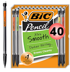 PENCILS, MECHANICAL, #2, BIC, 0.7MM, MEDIUM LEAD, 40/CT LARGE