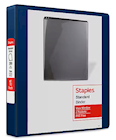 BINDER, 3 RING, VIEW, STAPLES, 1 1/2", D RING, NAVY BLUE THUMBNAIL