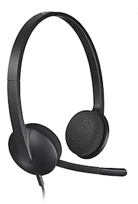 HEADSET, COMPUTER, LOGITECH H340, OVER THE HEAD, BLACK MAIN