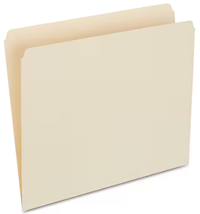 FILE FOLDERS, RECYCLED, SINGLE TAB, LETTER SIZE, 30% RECYCLED, MANILA, 100/CT MAIN