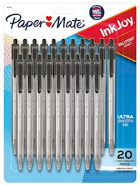 PENS, BALLPOINT, RETRACTABLE, PAPER MATE, MEDIUM POINT, BLACK INK, 20/CT MAIN