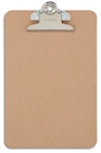 CLIPBOARD, HARDBOARD, STAPLES, MEMO SIZE, BROWN THUMBNAIL