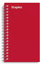 MEMO BOOKS, COLLEGE RULED, STAPLES, 3" X 5", ASSORTED COLORS, 75 SHEETS/PAD, 5 PADS/CT LARGE