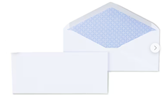 ENVELOPES, BUSINESS, #10, GUMMED, SECURITY TINTED, 4 1/8" X 9 1/2", WHITE, 500/CT THUMBNAIL