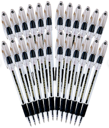 PENS, BALLPOINT, PENTEL, MEDIUM POINT, BLACK INK, 24/CT LARGE