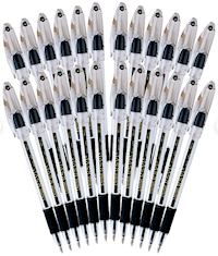 PENS, BALLPOINT, PENTEL, MEDIUM POINT, BLACK INK, 24/CT MAIN