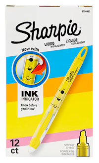 HIGHLIGHTERS, SHARPIE, LIQUID, CHISEL TIP, YELLOW, 12/CT MAIN