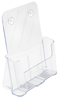 LITERATURE HOLDER, MAGAZINE STAND, STAPLES, 10.75" X 9.25", CLEAR PLASTIC MAIN