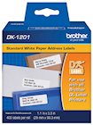 ADDRESS LABELS, STANDARD, BROTHER DK-1201, PAPER, 3 1/2" X 1 1/10", BLACK ON WHITE, 400 LABELS/ROLL THUMBNAIL