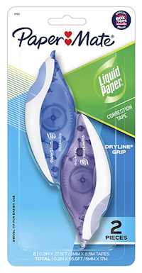 CORRECTION TAPE, PAPER MADE, LIQUID PAPER, WHITE, 2/CT MAIN