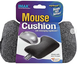 WRIST REST, MOUSE CUSHION, NON-SKID BASE, HEATHER GREY LARGE