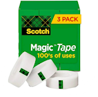 TAPE, SCOTCH, INVISIBLE, 0.75" X 27.77 YDS, 1" CORE, 3 ROLLS/CT THUMBNAIL