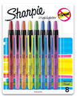 HIGHLIGHTERS, SHARPIE, RETRACTABLE, CHISEL TIP, ASSORTED COLORS, 8/CT THUMBNAIL