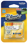 LABEL MAKER TAPE, BROTHER M-231, 1/2" X 26 1/5', BLACK ON WHITE, 2/CT THUMBNAIL