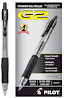 PENS, GEL, RETRACTABLE, PILOT G2, ULTRA FINE POINT, BLACK INK, 12/CT THUMBNAIL
