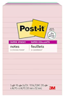 STICKY NOTES, POST-IT, 4" X 6", RECYCLED, ASSORTED COLORS, LINED, 90 SHEETS/PAD, 3 PADS/CT THUMBNAIL