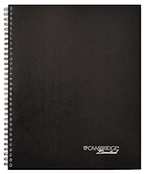 NOTEBOOKS, 1 SUBJECT, CAMBRIDGE, 8.88" X 11", WIDE RULED, 80 SHEETS, BLACK LARGE