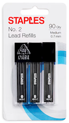 LEAD REFILL, STAPLES, 0.7MM, 30 LEADS, 3/CT LARGE