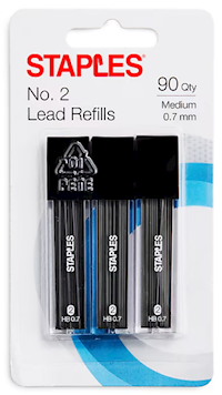 LEAD REFILL, STAPLES, 0.7MM, 30 LEADS, 3/CT MAIN