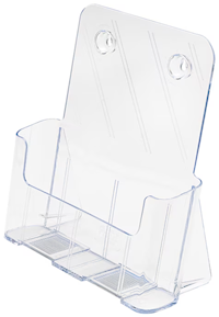 MAGAZINE HOLDER, DEFLECT-O, 8.27" X 11.69", VERTICAL, DESKTOP/WALL, CLEAR PLASTIC MAIN