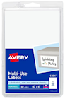 LABELS, MULTIUSE, AVERY, PRINTABLE, SELF ADHESIVE, 4" X 6", 40/CT THUMBNAIL