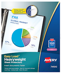 SHEET PROTECTORS, HEAVYWEIGHT, AVERY, 8.5" X 11", DIAMOND CLEAR, 100/CT MAIN
