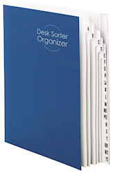 FILE ORGANIZER, DESK SORTER, SMEAD, ALPHABETIC A-Z, 20 DIVIDERS, LETTER SIZE, BLUE LARGE