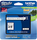 LABEL MAKER TAPE, LAMINATED, BROTHER TZE-221, 3/8" X 26 1/5', BLACK ON WHITE THUMBNAIL