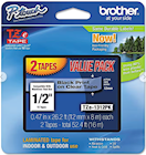 LABEL MAKER TAPE, LAMINATED, BROTHER TZE-131, 1/2" X 26 1/5', BLACK ON CLEAR THUMBNAIL