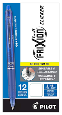 PENS, GEL, ERASABLE, PILOT, FINE POINT, BLUE INK, 12/CT MAIN