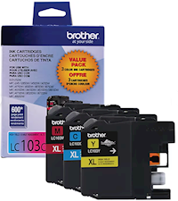 INK, CARTRIDGE, HIGH YIELD, BROTHER LC1033PKS, CYAN/MAGENTA/YELLOW, 3/CT MAIN