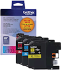 INK, CARTRIDGE, HIGH YIELD, BROTHER LC1033PKS, CYAN/MAGENTA/YELLOW, 3/CT THUMBNAIL