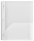 PRESENTATION FOLDER, PLASTIC, WITH FASTENERS, 2 POCKET, CLEAR THUMBNAIL