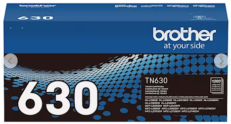 TONER, CARTRIDGE, STANDARD YIELD, BROTHER TN-630, BLACK LARGE