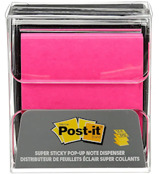 STICKY NOTES DISPENSER, POST-IT, 3" X 3", BLACK LARGE
