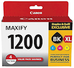 INK, CARTRIDGE, HIGH YIELD, CANON 1200XL, BLACK/CYAN/MAGENTA/YELLOW, 4/CT THUMBNAIL