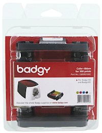 PRINTER COLOR RIBBON, BADGY 100/200, YMCKO, YIELDS 100 PRINTS MAIN