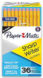 PENCILS, MECHANICAL, #2, MEDIUM LEAD, PAPER MATE, 0.7MM, 36/CT LARGE