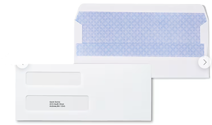 ENVELOPES, BUSINESS, #9, SECURITY TINTED, 3 7/8" X 8 7/8", WHITE, 500/CT LARGE