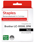 INK, CARTRIDGE, HIGH YIELD, BROTHER LC103BK, BLACK, 2/CT THUMBNAIL