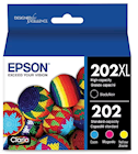INK, CARTRIDGE, BLACK HIGH YIELD, CYAN/MAGENTA/YELLOW STANDARD YIELD, EPSON T202XL/T202 THUMBNAIL