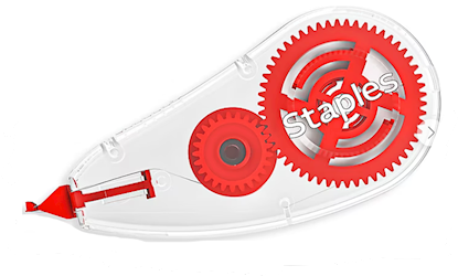 CORRECTION TAPE, STAPLES, WHITE, 10/CT LARGE