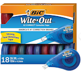 CORRECTION TAPE, BIC WITE-OUT, WHITE, 18/CT THUMBNAIL